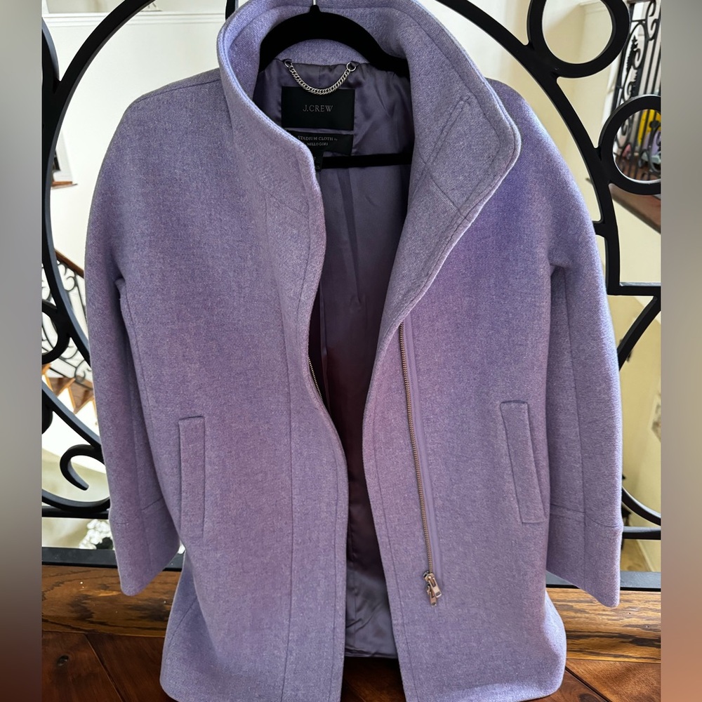 Jcrew Stadium Cloth Lavender Coat Sz 2